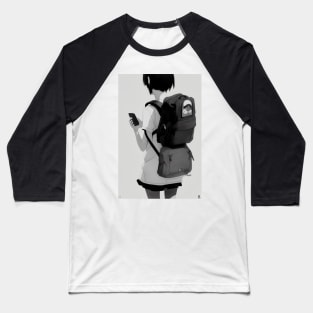 Girl with Backpack Baseball T-Shirt